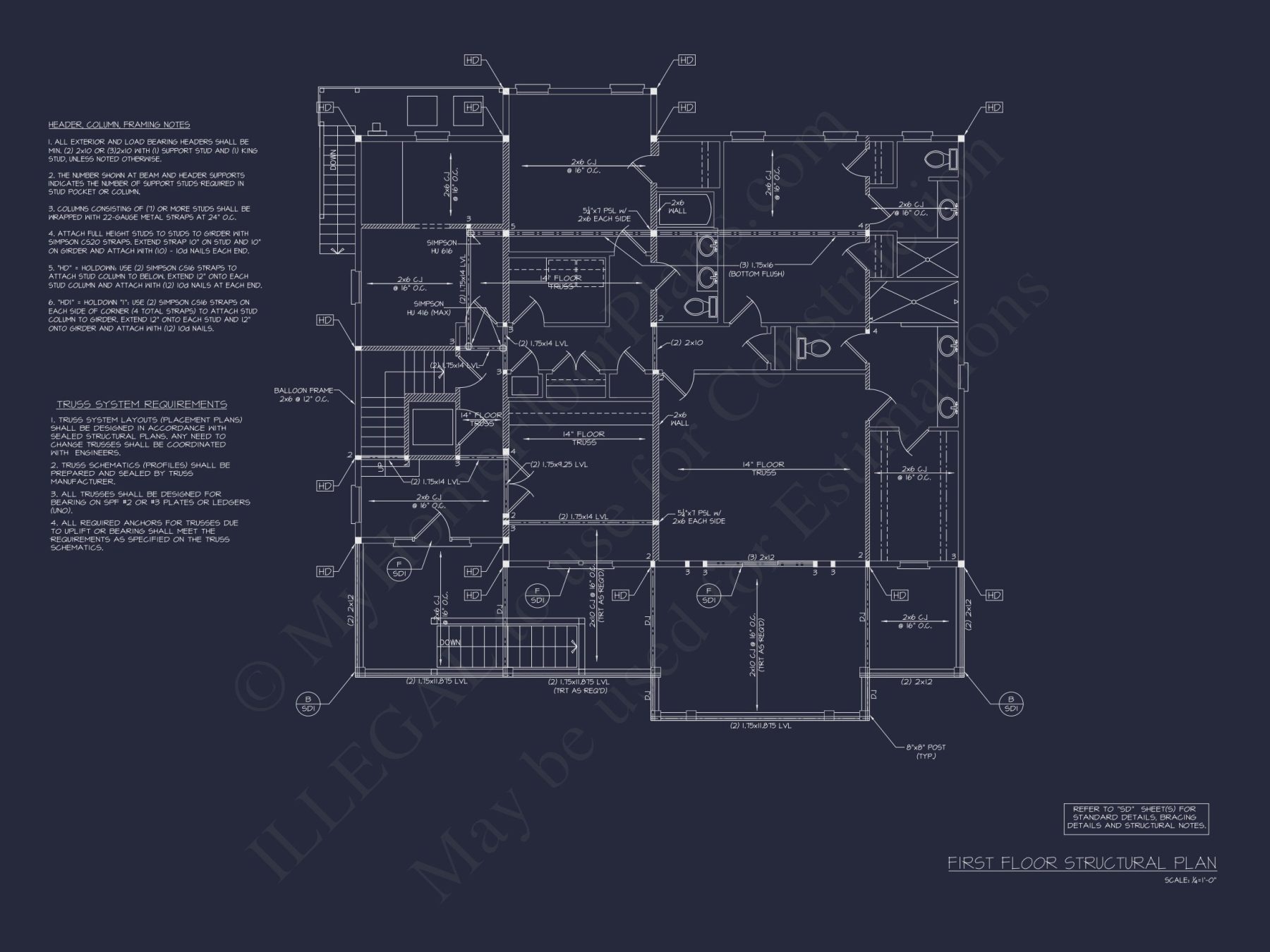 Beach House Floor Plan with 3 Beds & 3.5 Baths Design