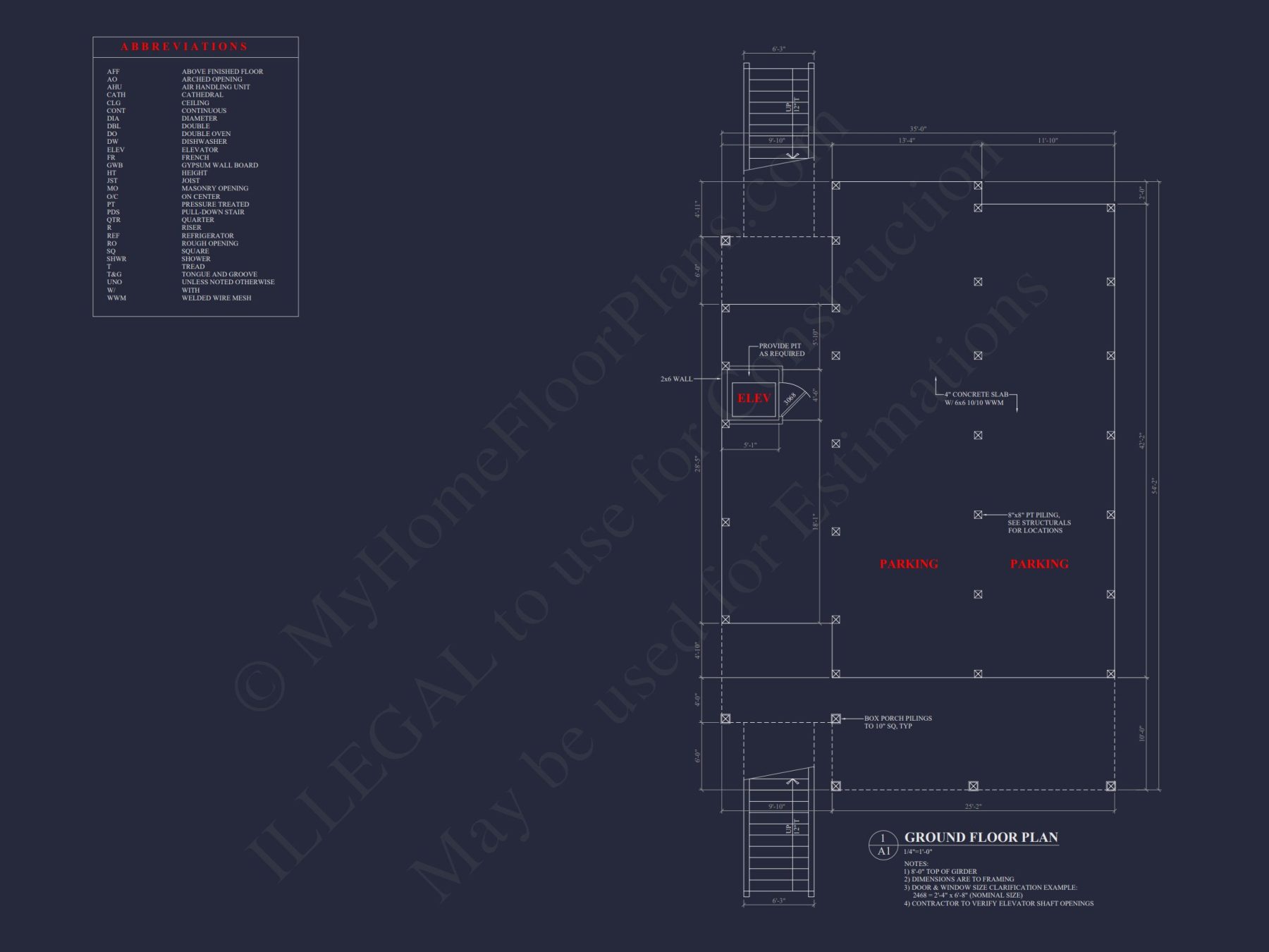 Beachfront house Plan with Blueprint & CAD Designs