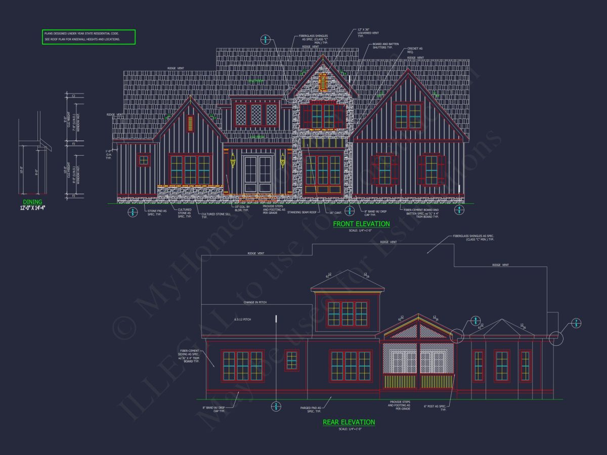Beautiful 2-Story house Blueprint with 5 Bedrooms & 3-Car Garage