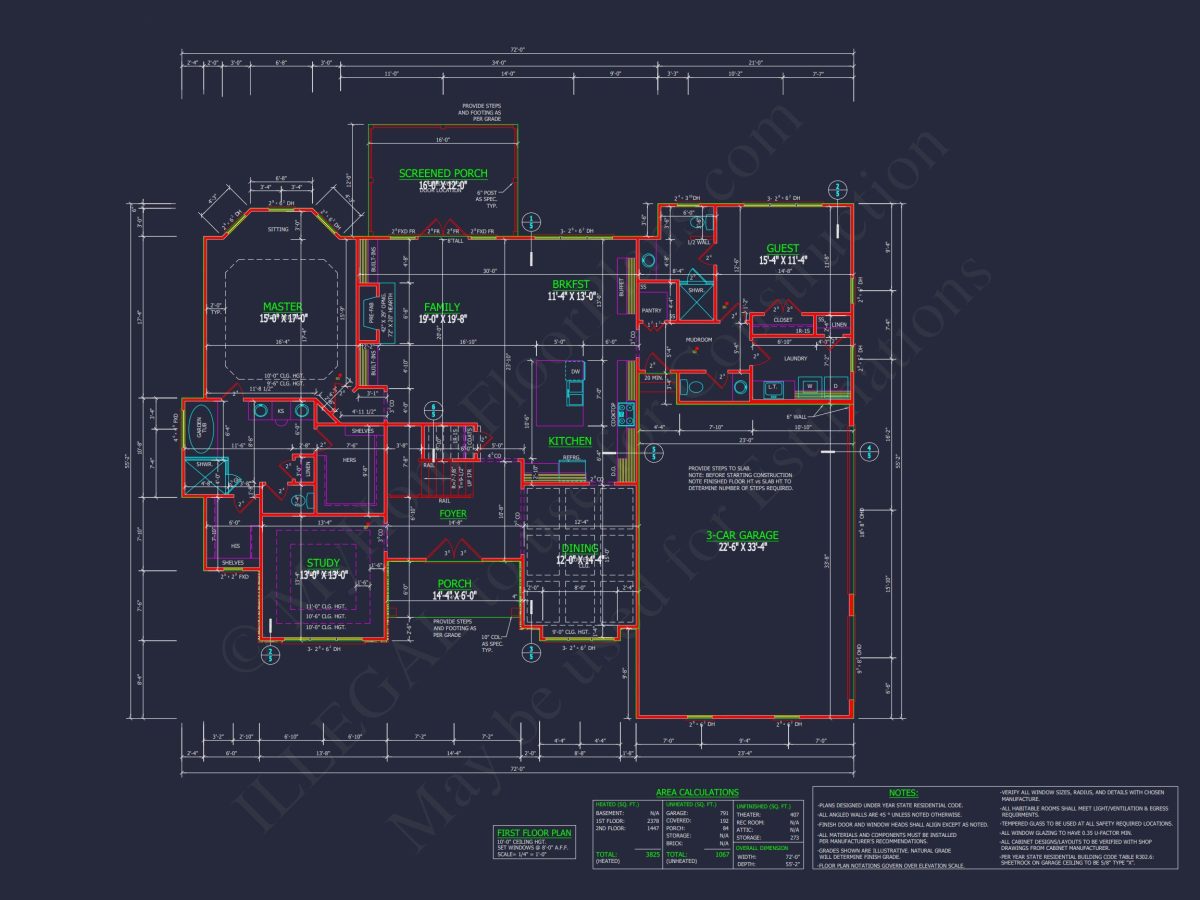 Beautiful 2-Story house Blueprint with 5 Bedrooms & 3-Car Garage