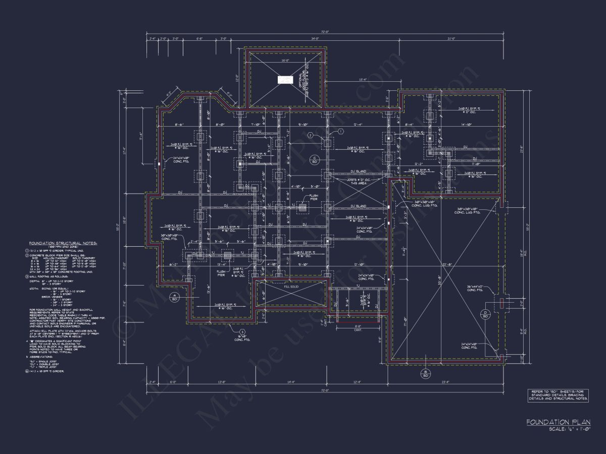 Beautiful 2-Story house Blueprint with 5 Bedrooms & 3-Car Garage