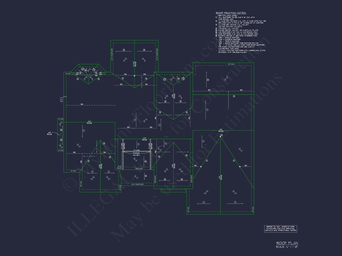 Beautiful 2-Story house Blueprint with 5 Bedrooms & 3-Car Garage