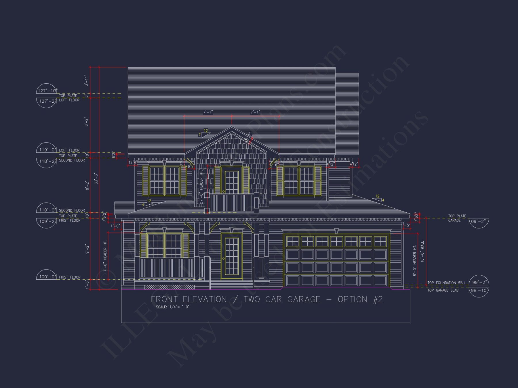 Beautiful 2-Story house Floor Plan with 3 Bedrooms and CAD Designs