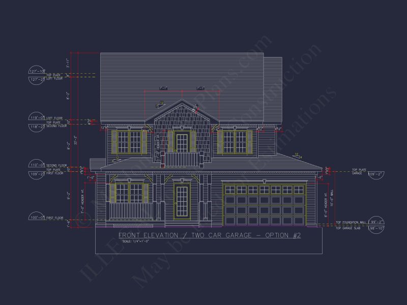 Beautiful 2-Story house Floor Plan with 3 Bedrooms and CAD Designs