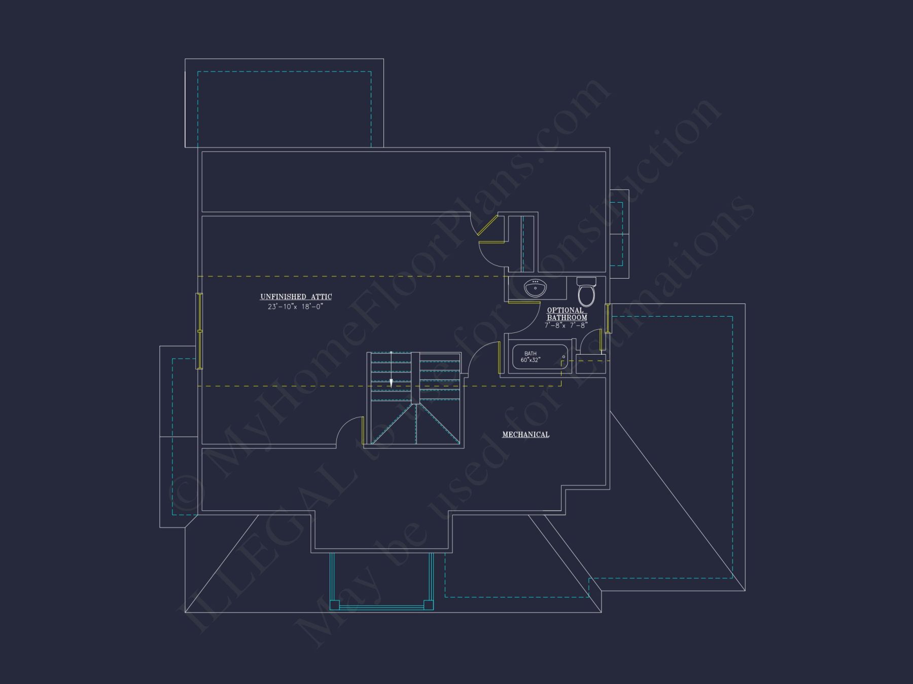 Beautiful 2-Story house Floor Plan with 3 Bedrooms and CAD Designs