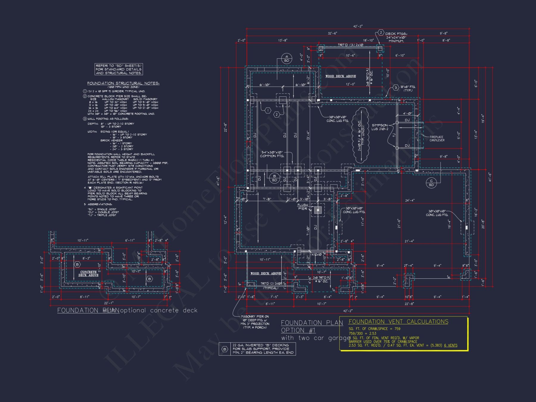 Beautiful 2-Story house Floor Plan with 3 Bedrooms and CAD Designs