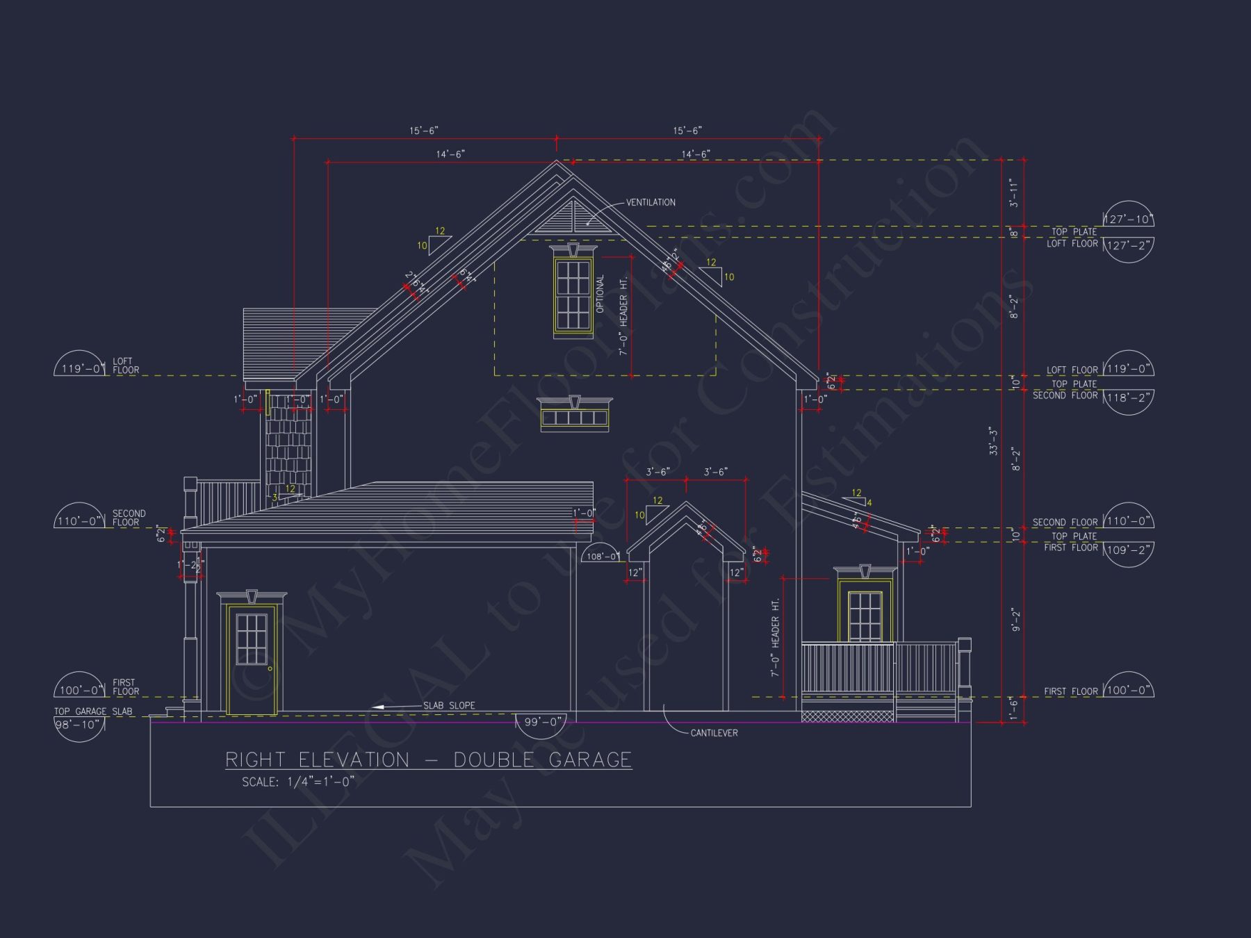 Beautiful 2-Story house Floor Plan with 3 Bedrooms and CAD Designs