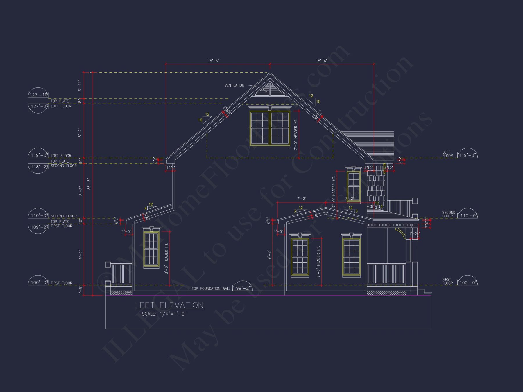 Beautiful 2-Story house Floor Plan with 3 Bedrooms and CAD Designs
