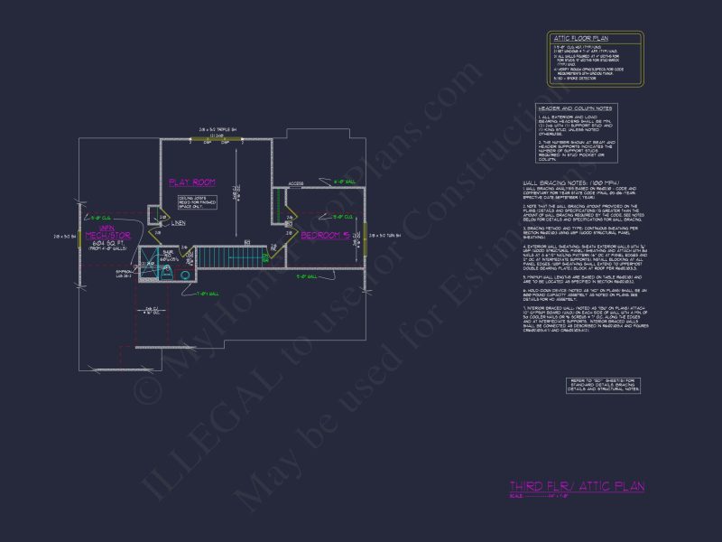 Beautiful 2-Story house Floor Plan with 5 Bedrooms and CAD Designs
