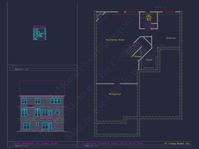 Beautiful 2-Story house Plan with 4 Bedrooms and CAD Blueprints
