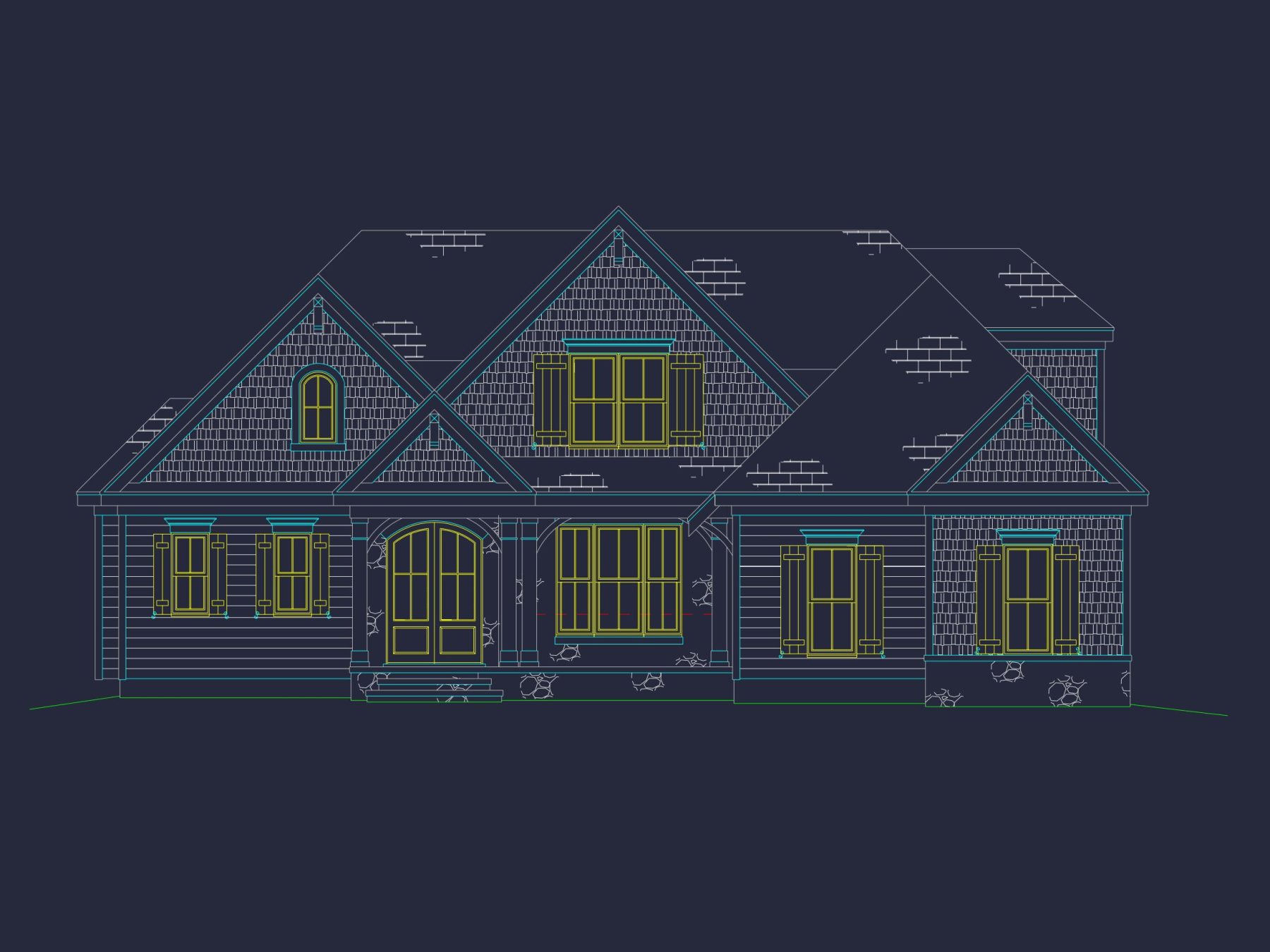 Beautiful 2-Story house Plan with 5 Bedrooms, CAD Blueprint Designs