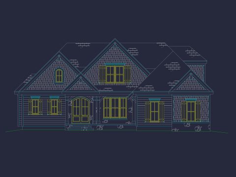 Beautiful 2-Story house Plan with 5 Bedrooms, CAD Blueprint Designs