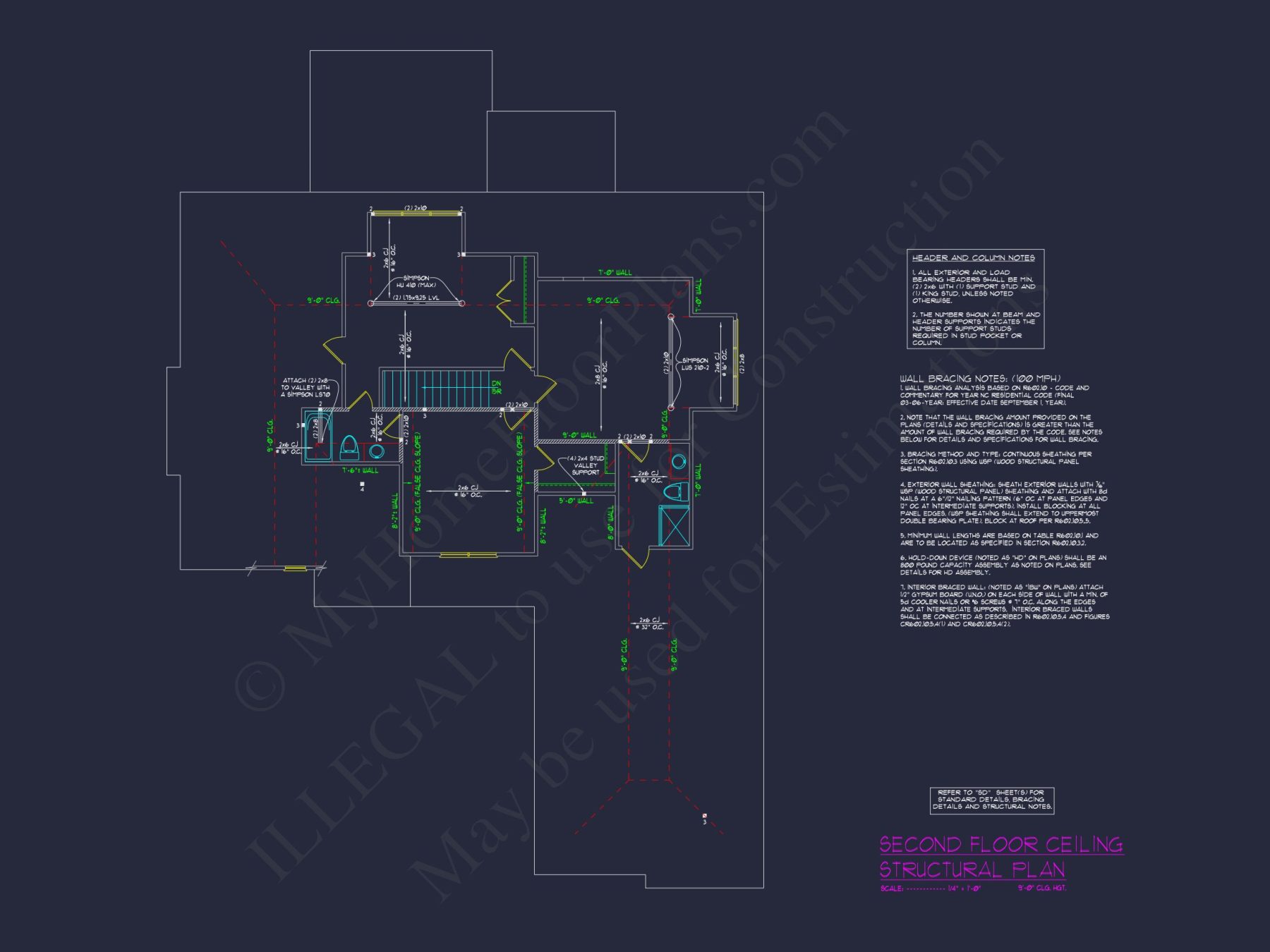 Beautiful 2-Story house Plan with 5 Bedrooms, CAD Blueprint Designs