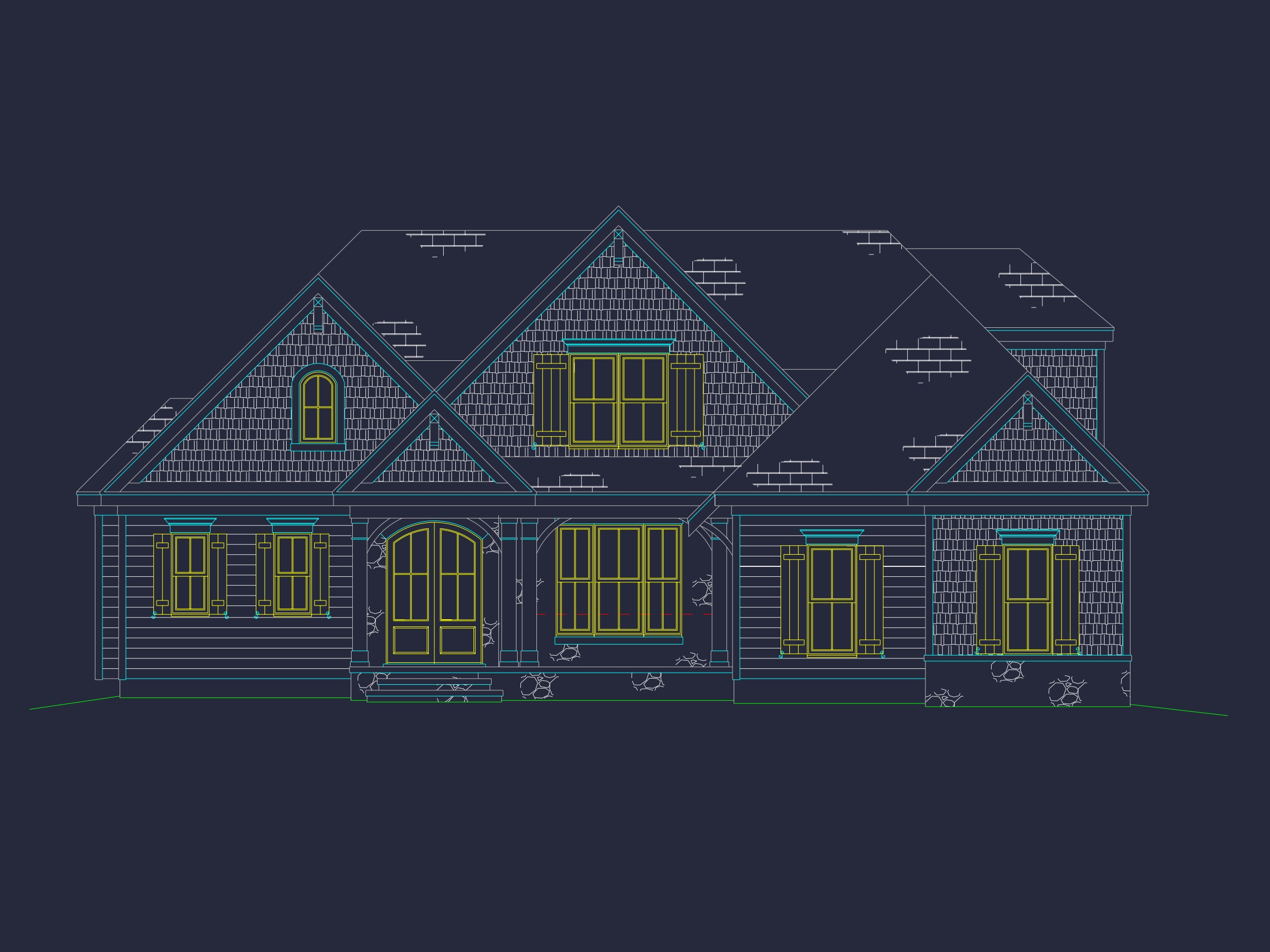 Beautiful 2-Story Home Plan with 5 Bedrooms,CAD Blueprint Designs