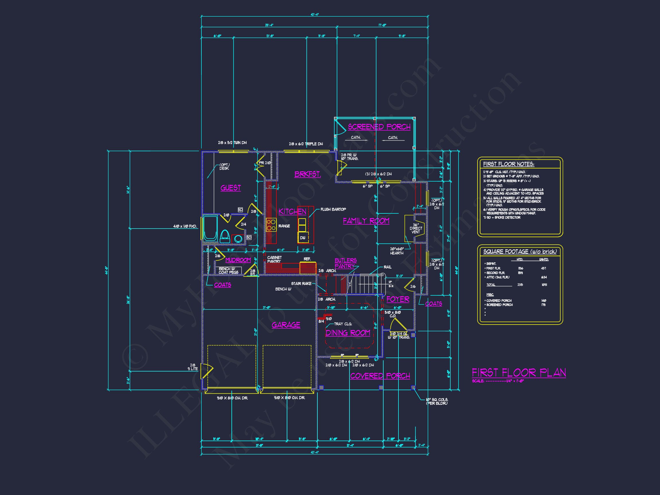 Beautiful 2-Story house Plan with CAD Blueprint Designs