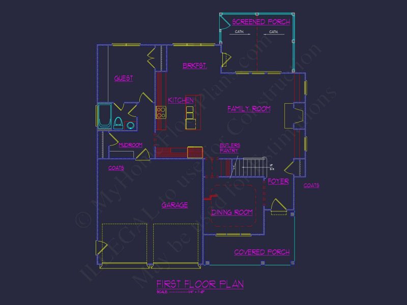 Beautiful 2-Story house Plan with CAD Blueprint Designs