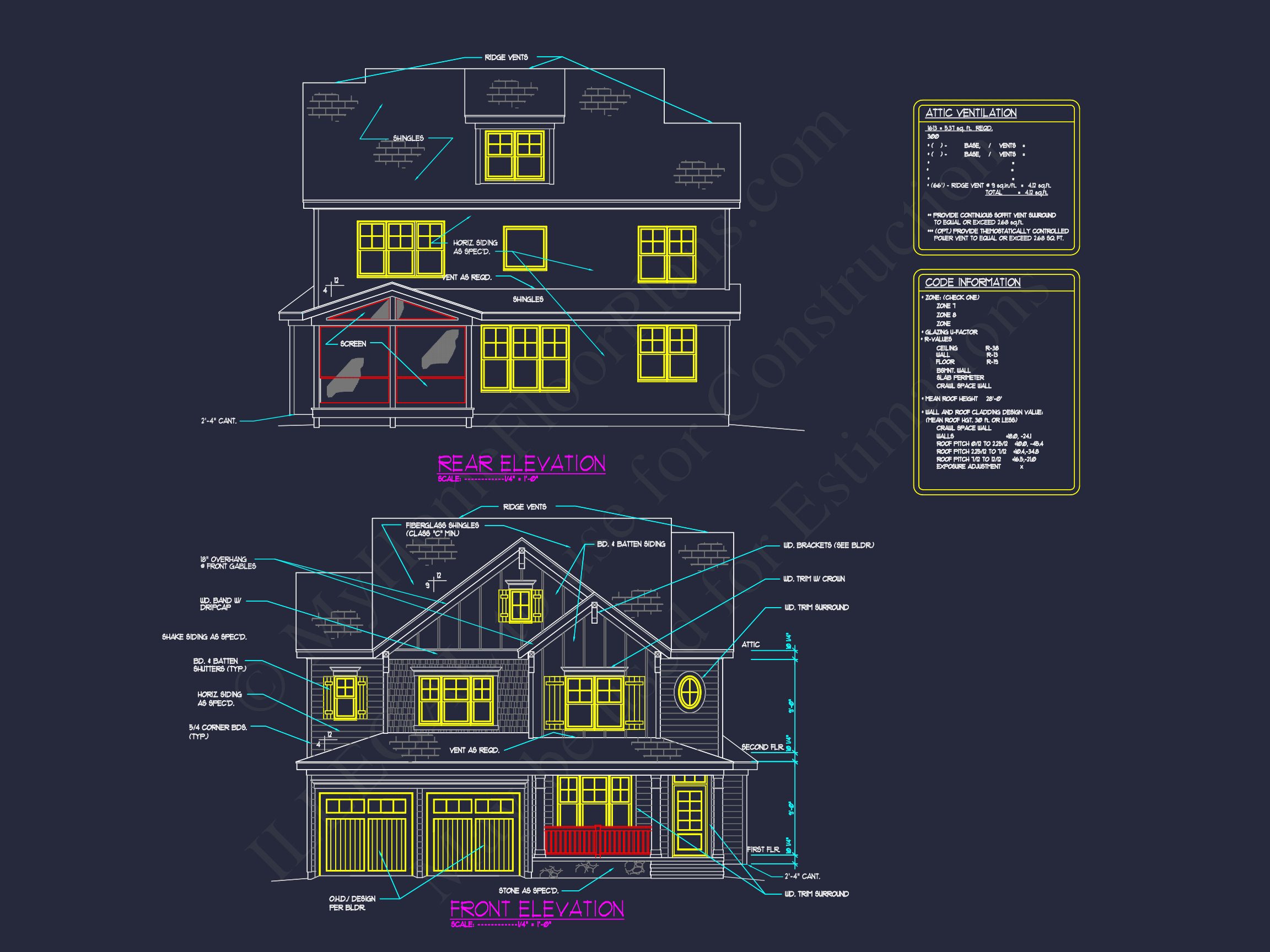 Beautiful 2-Story house Plan with CAD Blueprint Designs