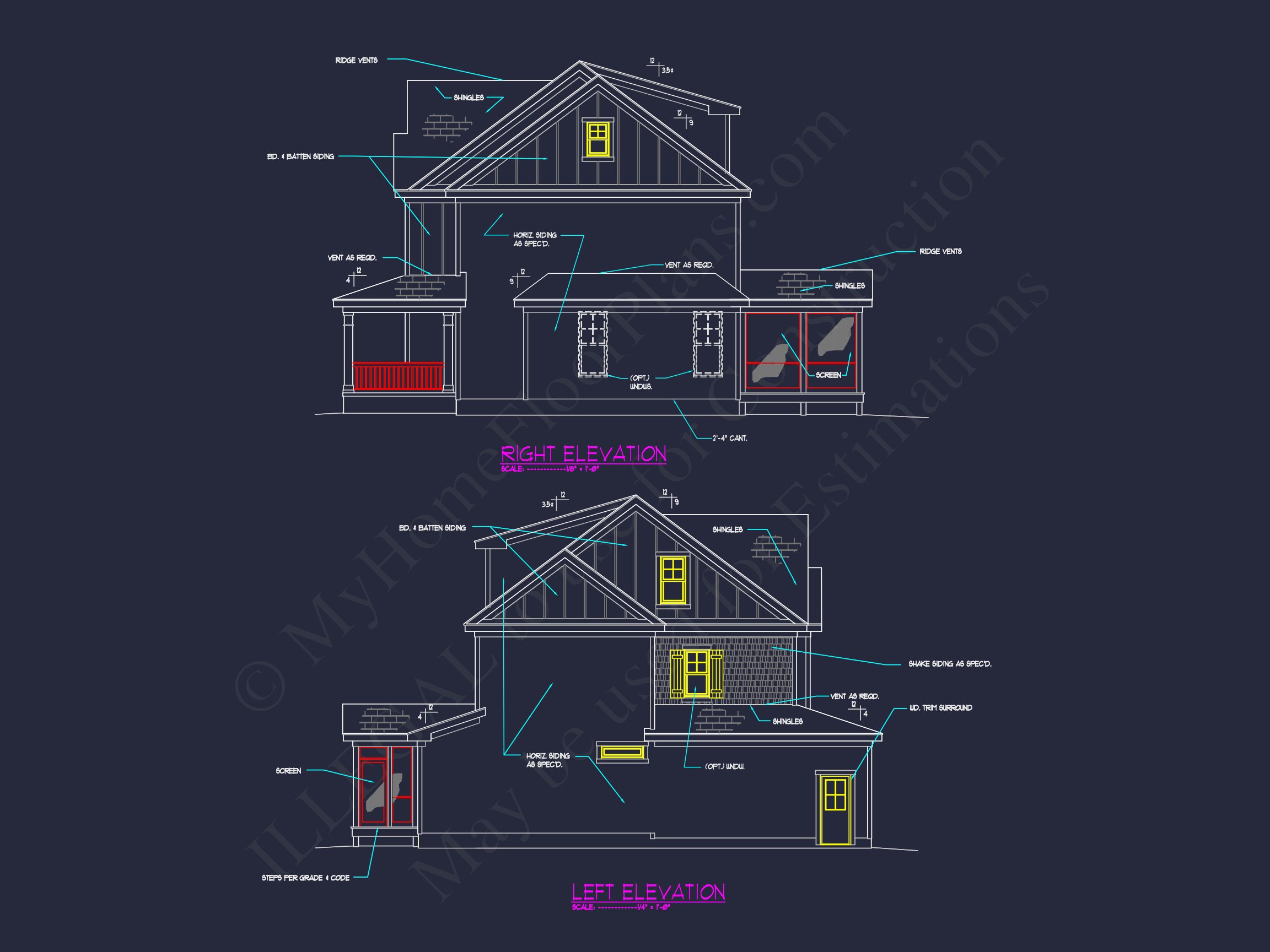 Beautiful 2-Story house Plan with CAD Blueprint Designs