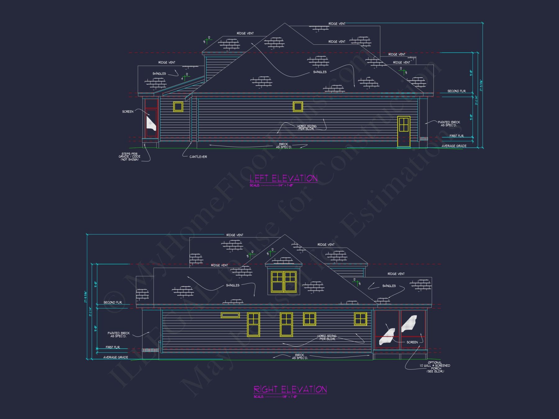 Beautiful 2-Story house Plan with CAD Blueprints & Designs