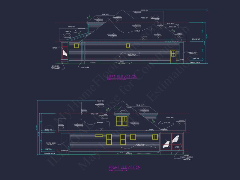 Beautiful 2-Story house Plan with CAD Blueprints & Designs