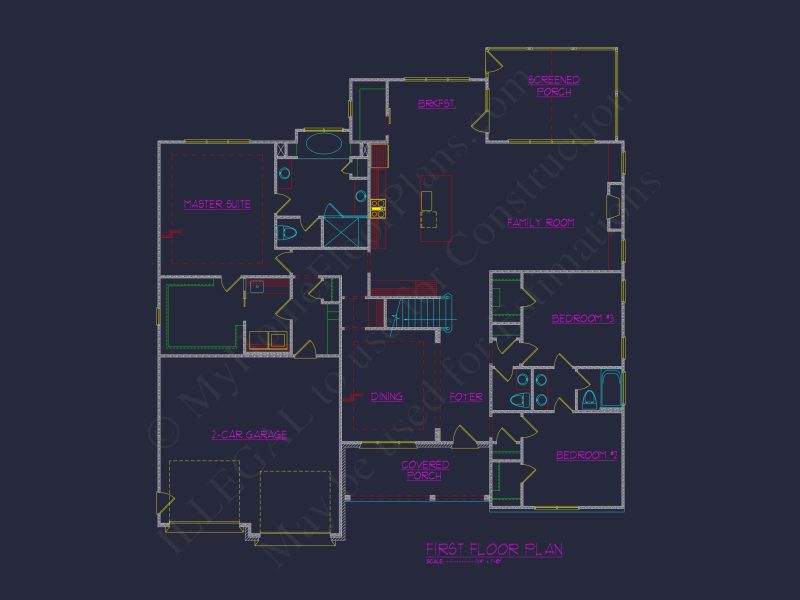 Beautiful 2-Story house Plan with CAD Blueprints & Designs