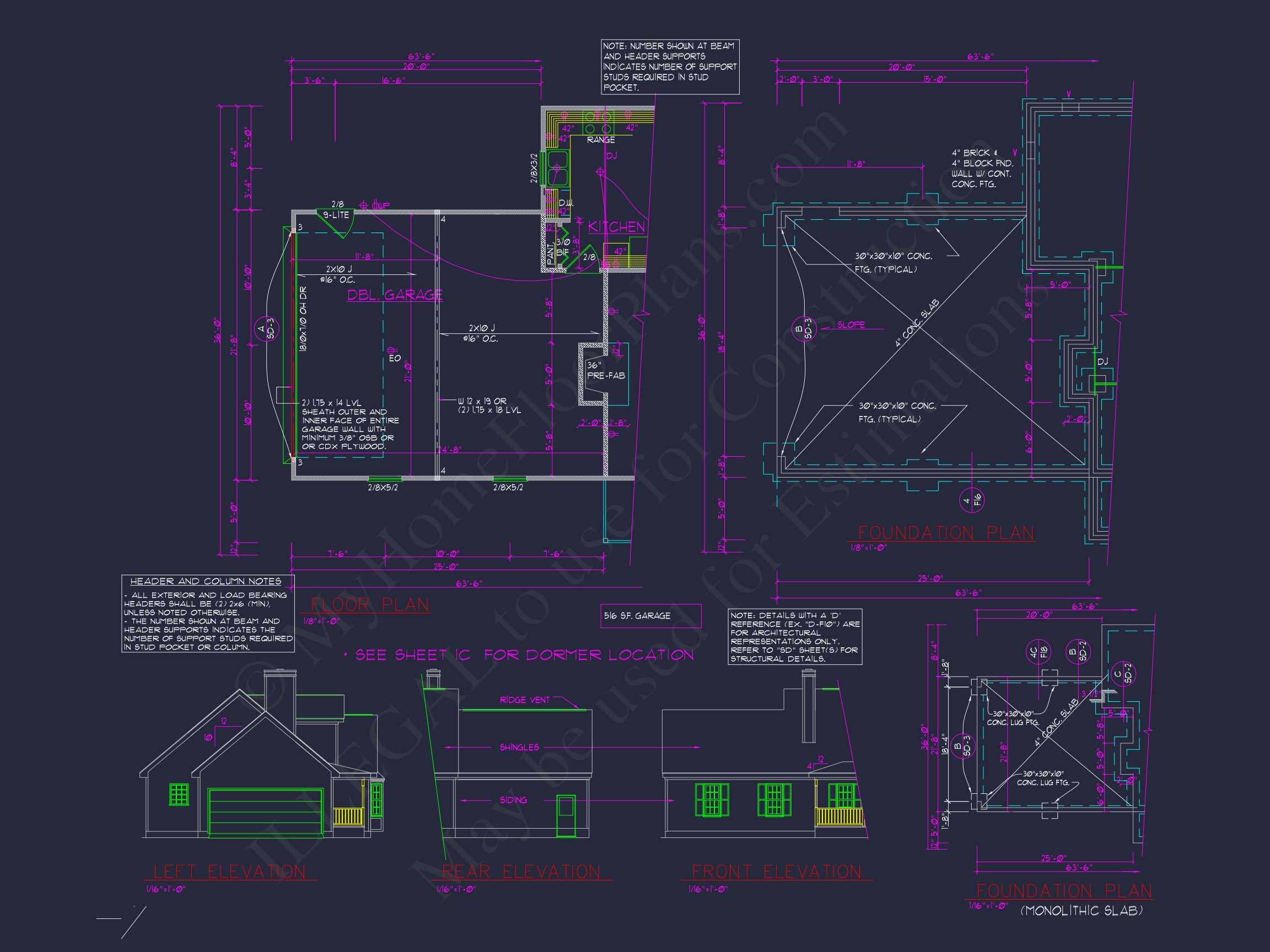 Beautiful 2-Story Home Plan with CAD Designs and Blueprint