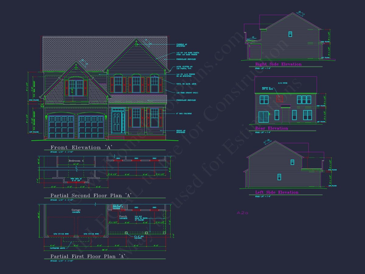 Beautiful 2-Story house Plan with CAD Floor Designs & Blueprint