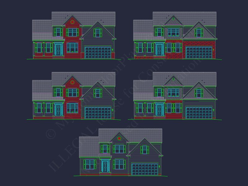 Beautiful 2-Story house Plan with CAD Floor Designs & Blueprint