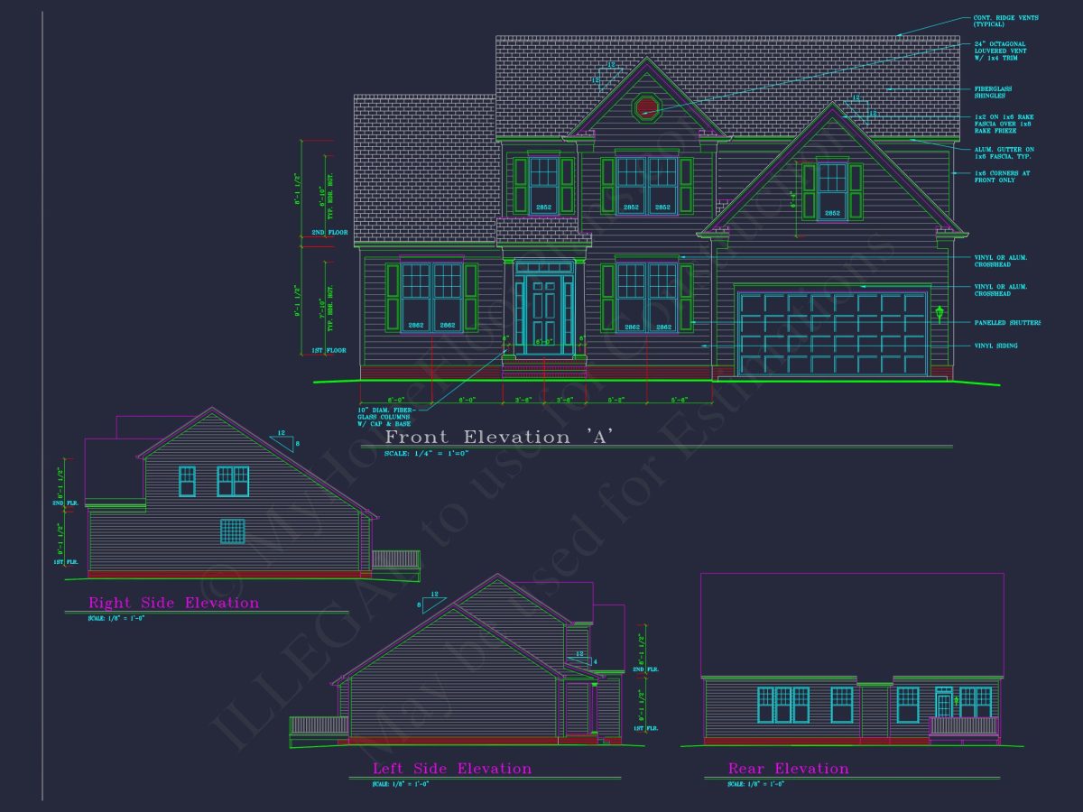 Beautiful 2-Story house Plan with CAD Floor Designs & Blueprint