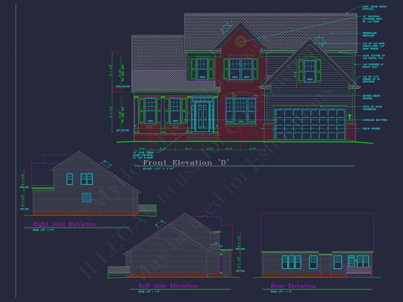 Beautiful 2-Story house Plan with CAD Floor Designs & Blueprint