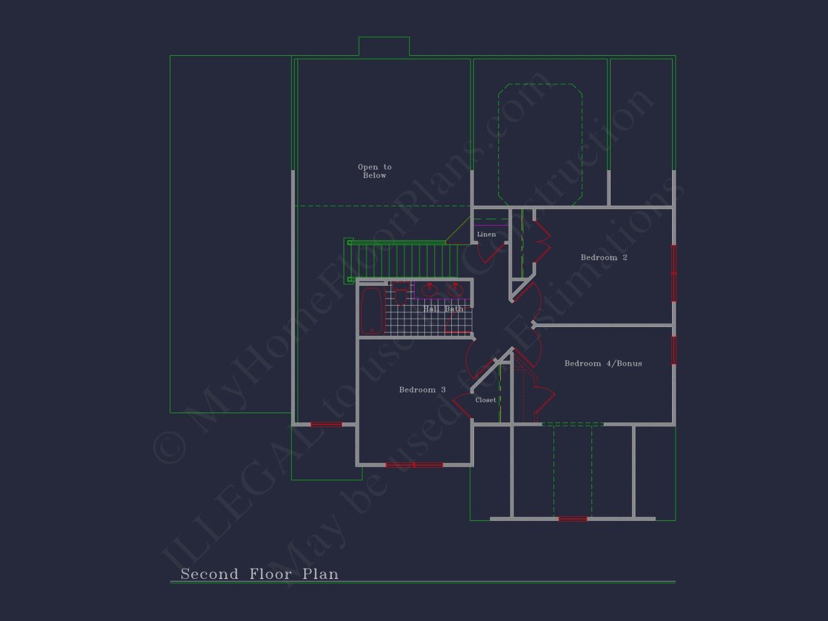 Beautiful 2-Story house Plan with CAD Floor Designs & Blueprint