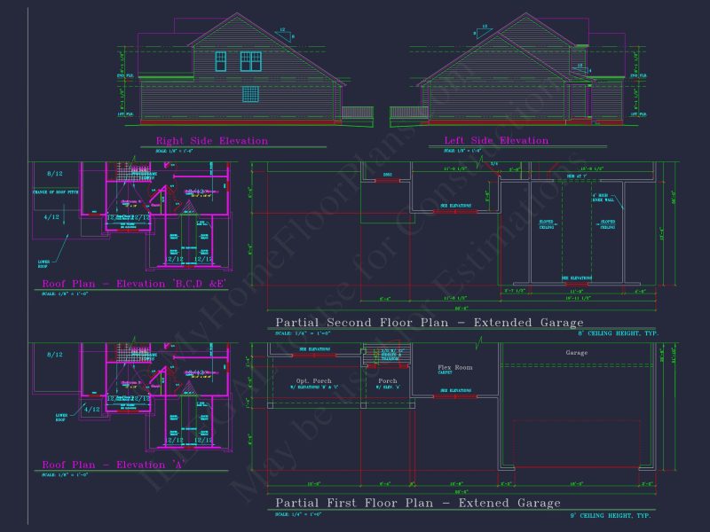 Beautiful 2-Story house Plan with CAD Floor Designs & Blueprint