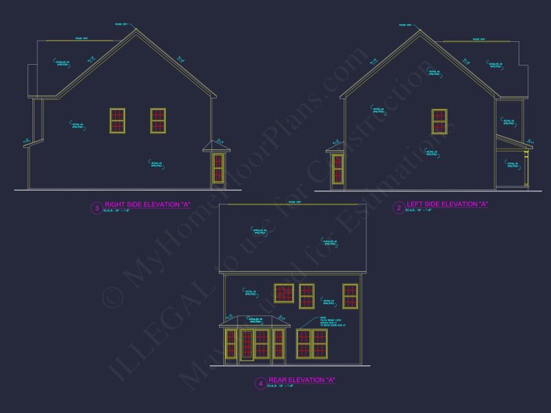 Beautiful 2-Story house Plan with CAD Floor Designs and Blueprint