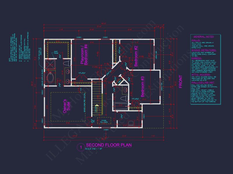 Beautiful 2-Story house Plan with CAD Floor Designs and Blueprint
