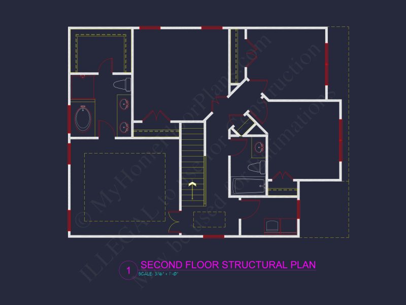 Beautiful 2-Story house Plan with CAD Floor Designs and Blueprint