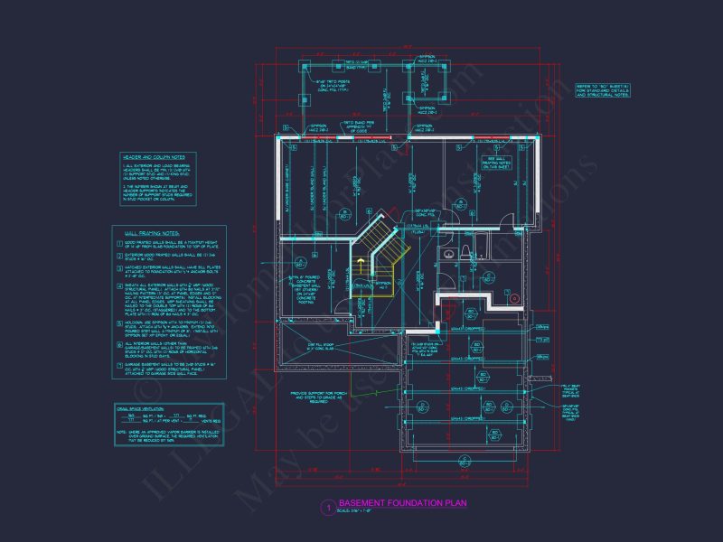 Beautiful 4-Bedroom house Plan with Open Floor Designs & CAD Blueprint