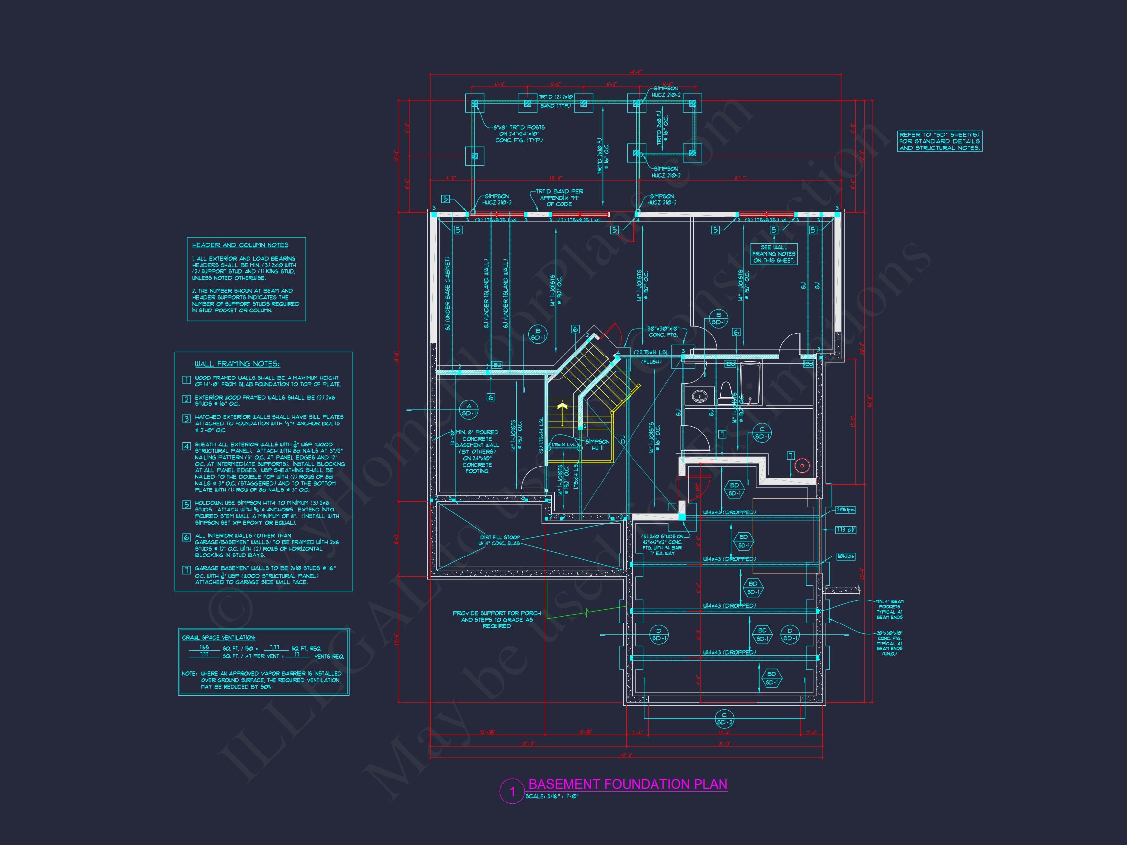 Beautiful 4-Bedroom house Plan with Open Floor Designs & CAD Blueprint