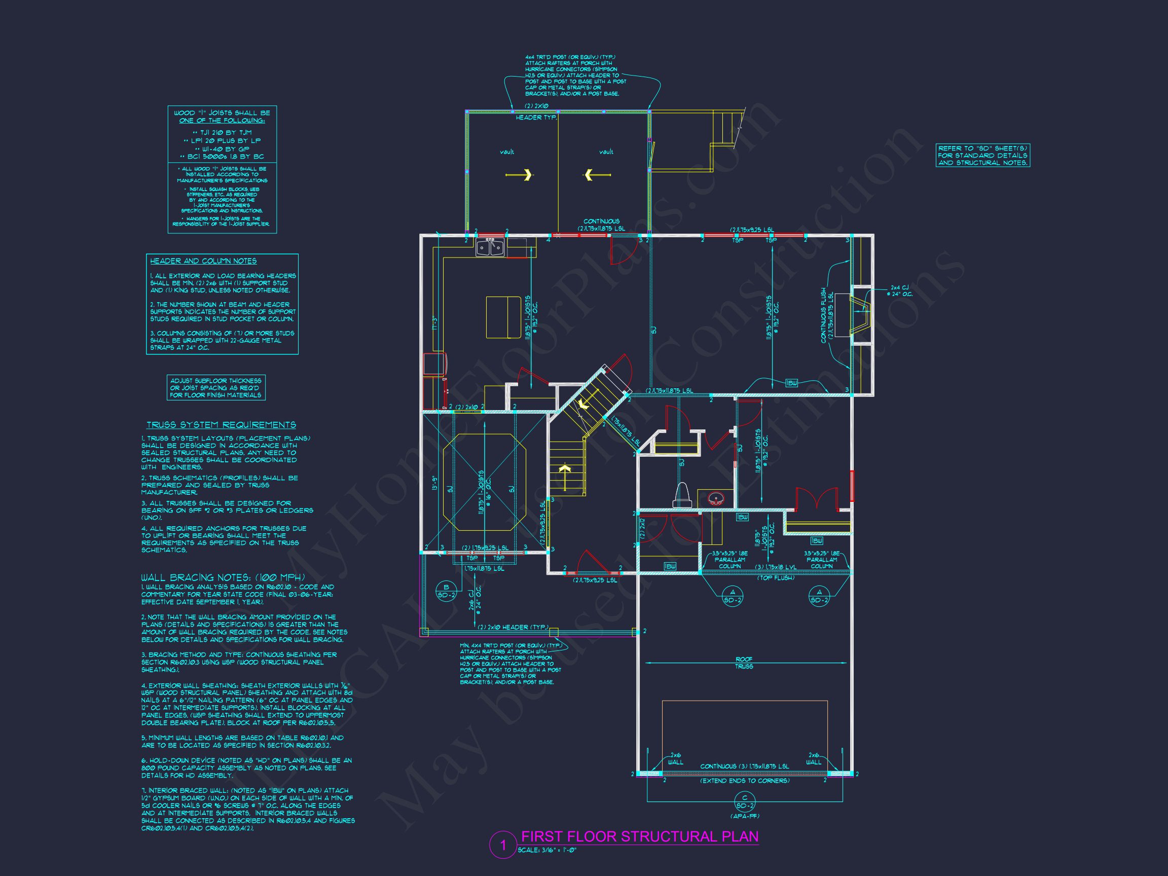Beautiful 4-Bedroom house Plan with Open Floor Designs & CAD Blueprint