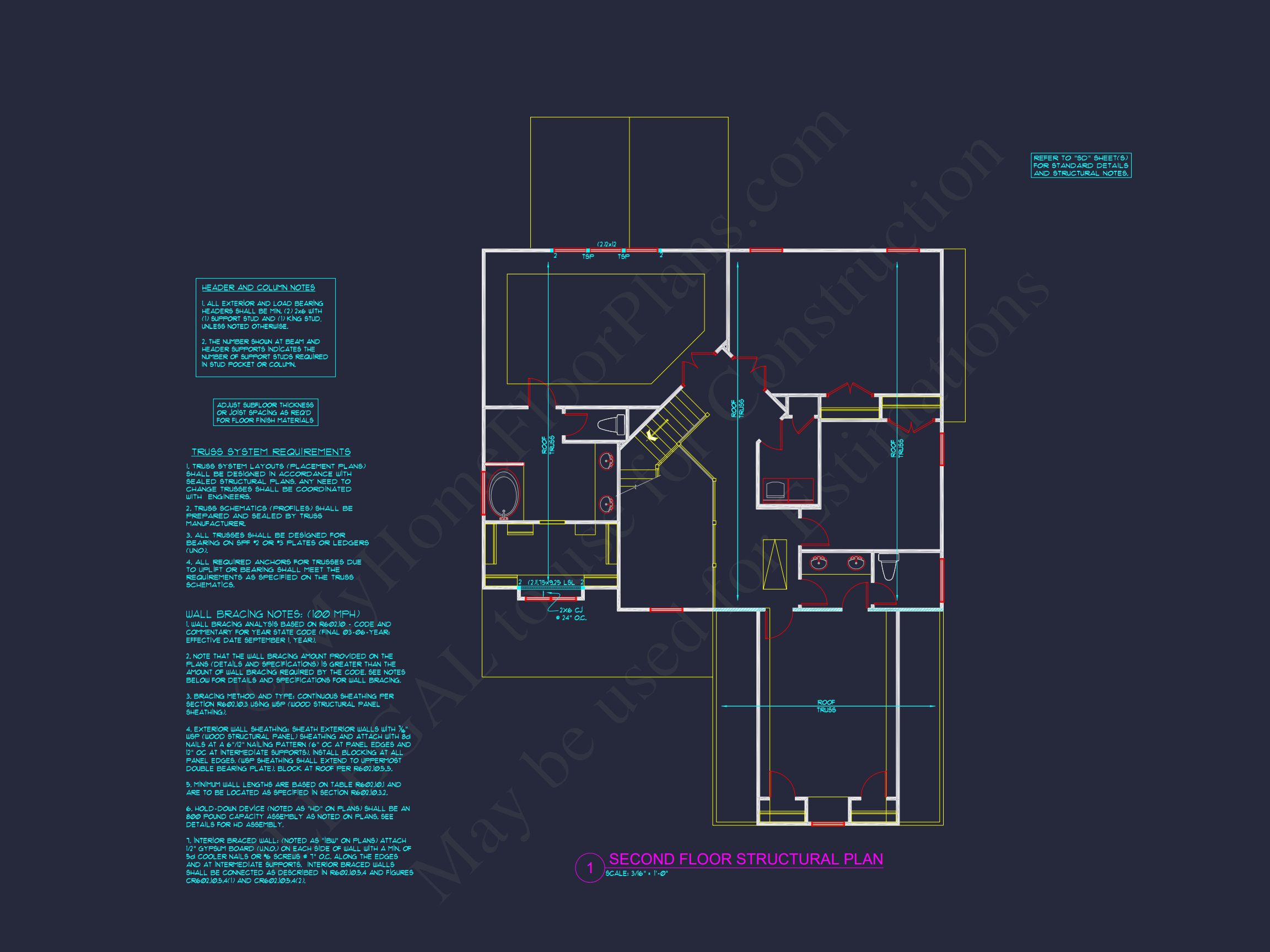 Beautiful 4-Bedroom house Plan with Open Floor Designs & CAD Blueprint