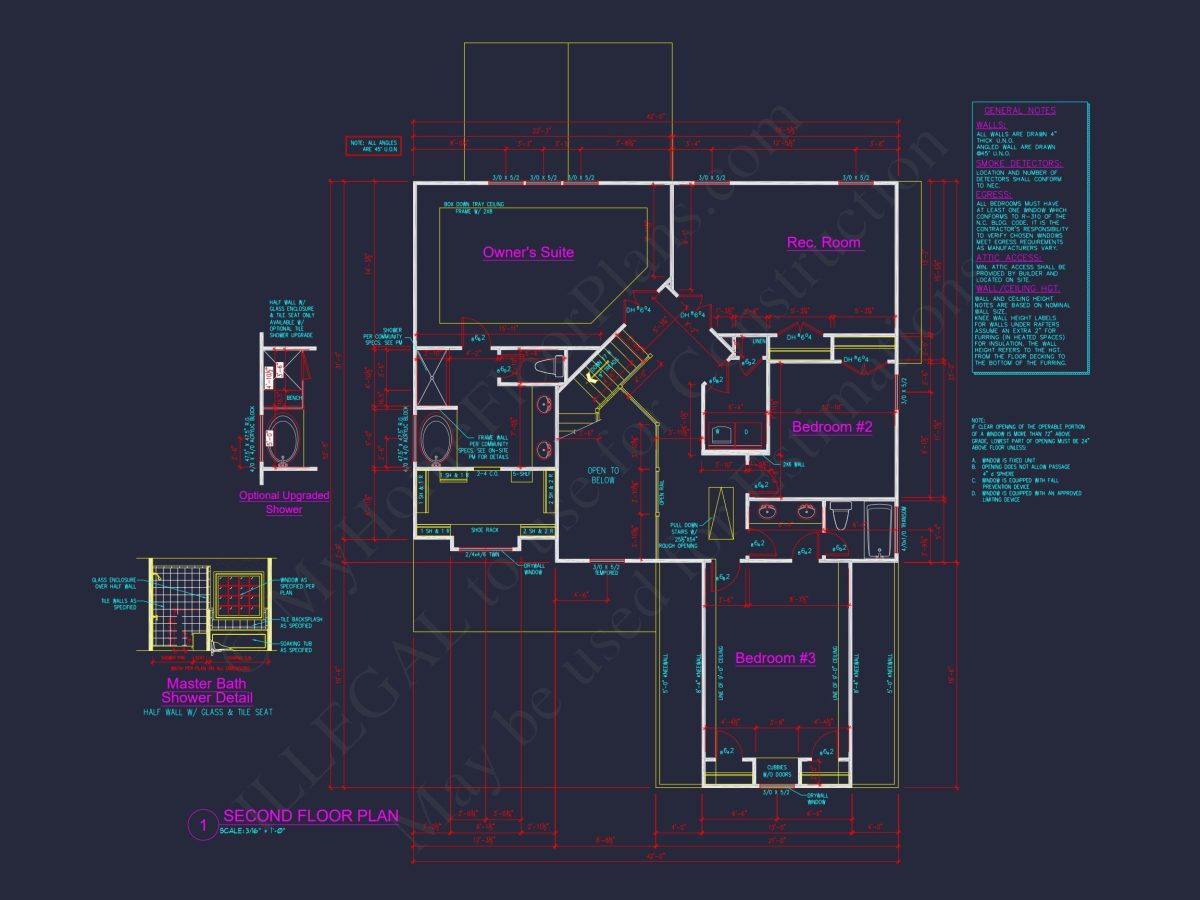 Beautiful 4-Bedroom house Plan with Open Floor Designs & CAD Blueprint