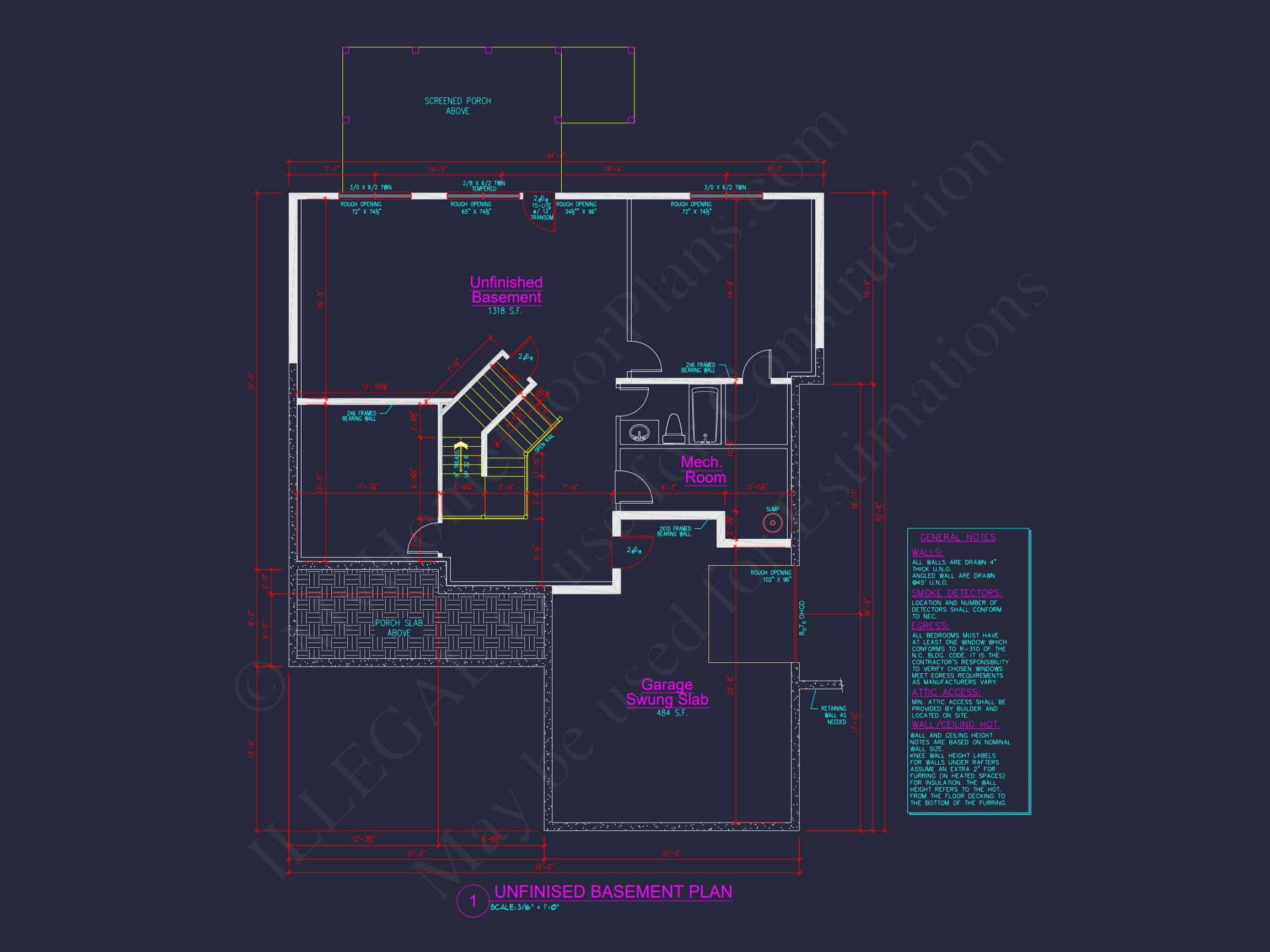 Beautiful 4-Bedroom house Plan with Open Floor Designs & CAD Blueprint