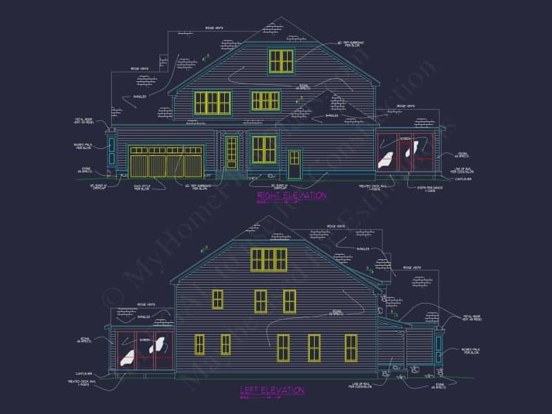 Beautiful 5-Bedroom house Plan with CAD Floor Plans & Designs