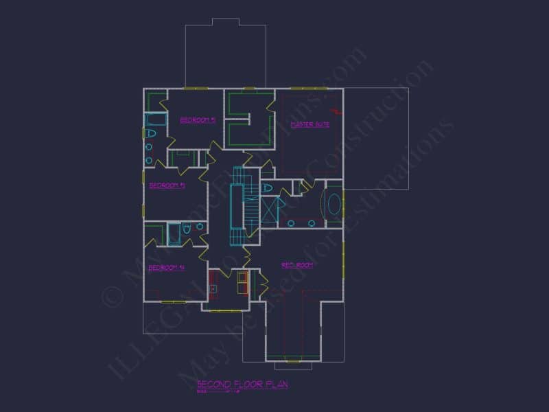 Beautiful 5-Bedroom house Plan with CAD Floor Plans & Designs