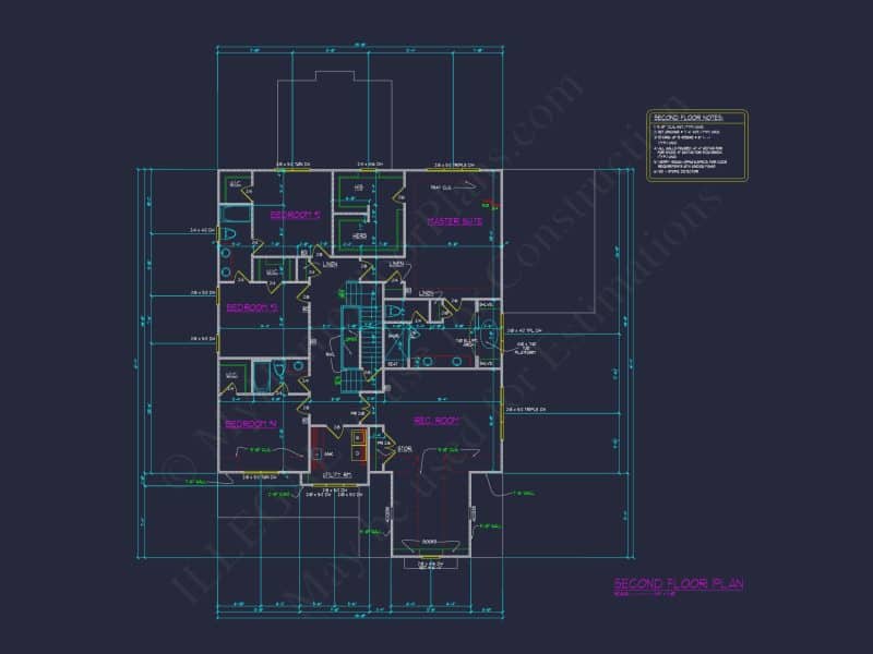 Beautiful 5-Bedroom house Plan with CAD Floor Plans & Designs
