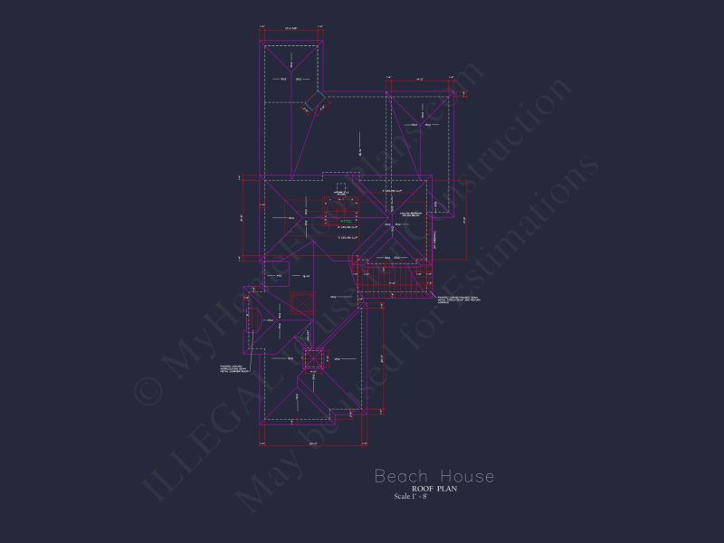 Beautiful Beach house Floor Plan with CAD Designs & Blueprint