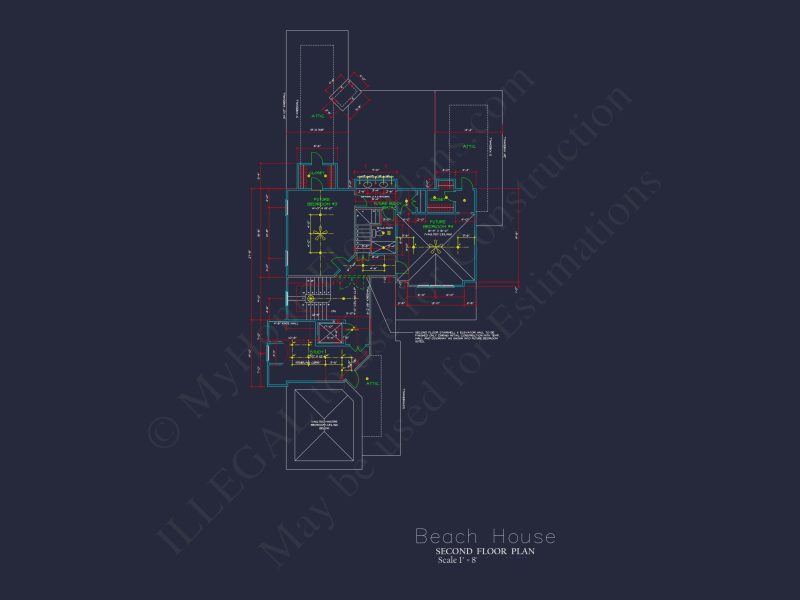 Beautiful Beach house Floor Plan with CAD Designs & Blueprint