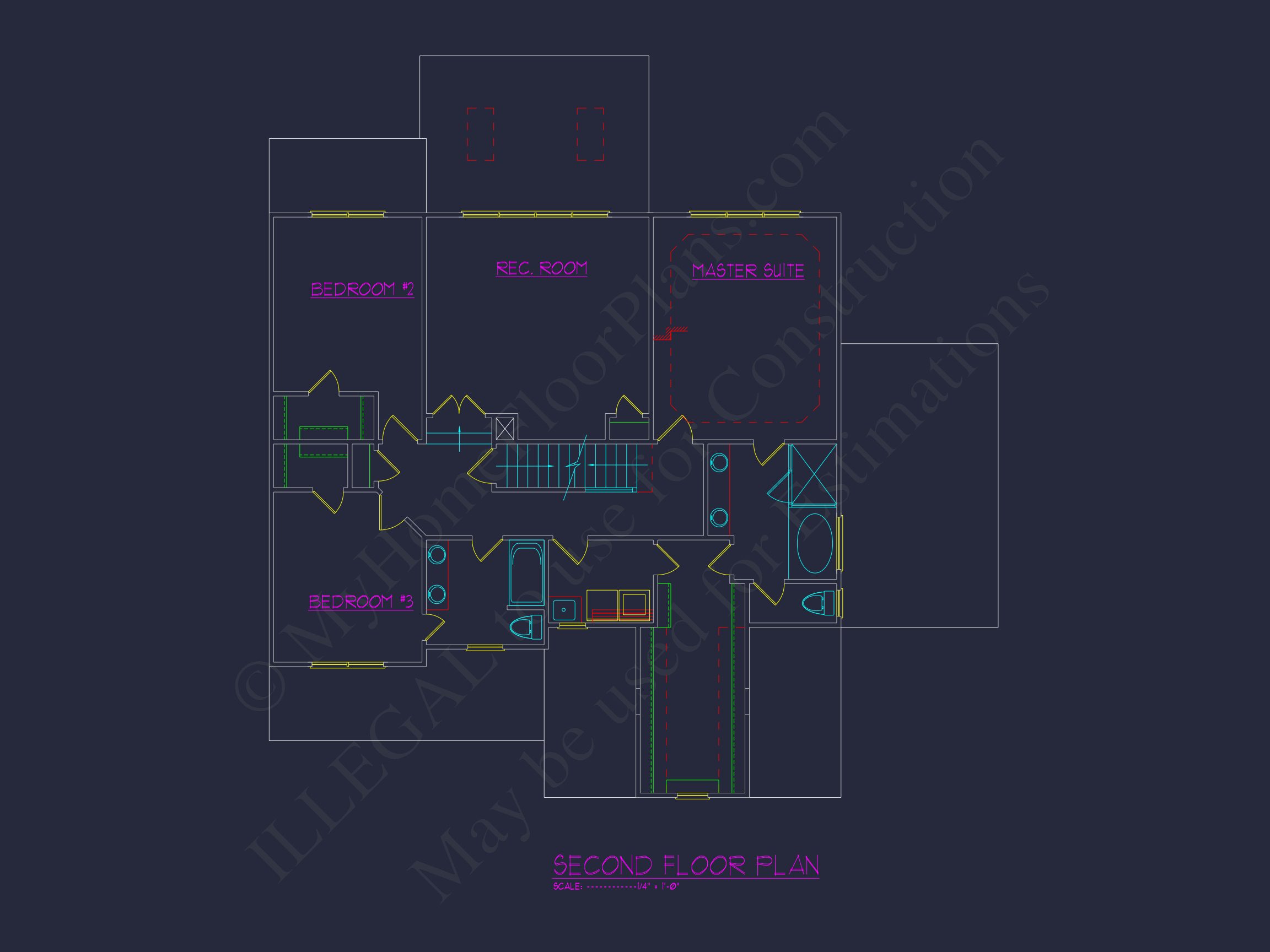 Beautiful CAD house Design with 5 Bedrooms and 2.5 Stories