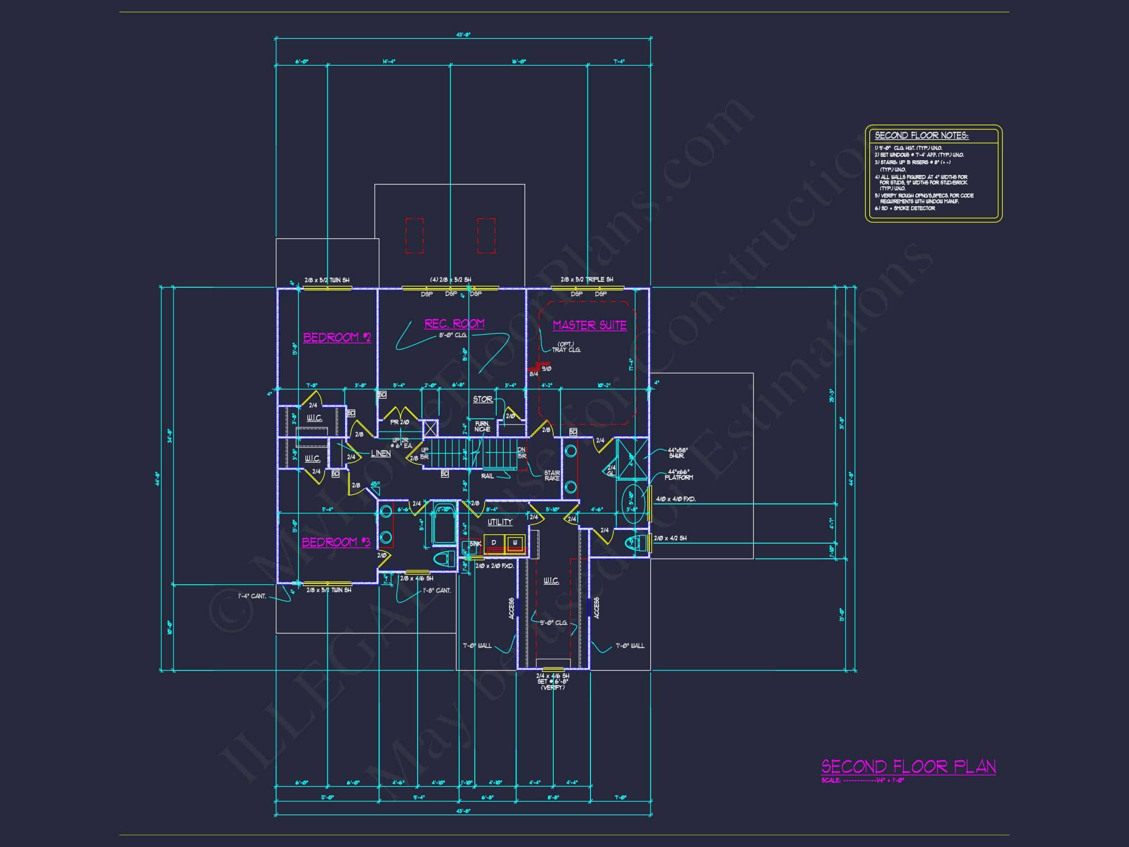 Beautiful CAD house Design with 5 Bedrooms and 2.5 Stories