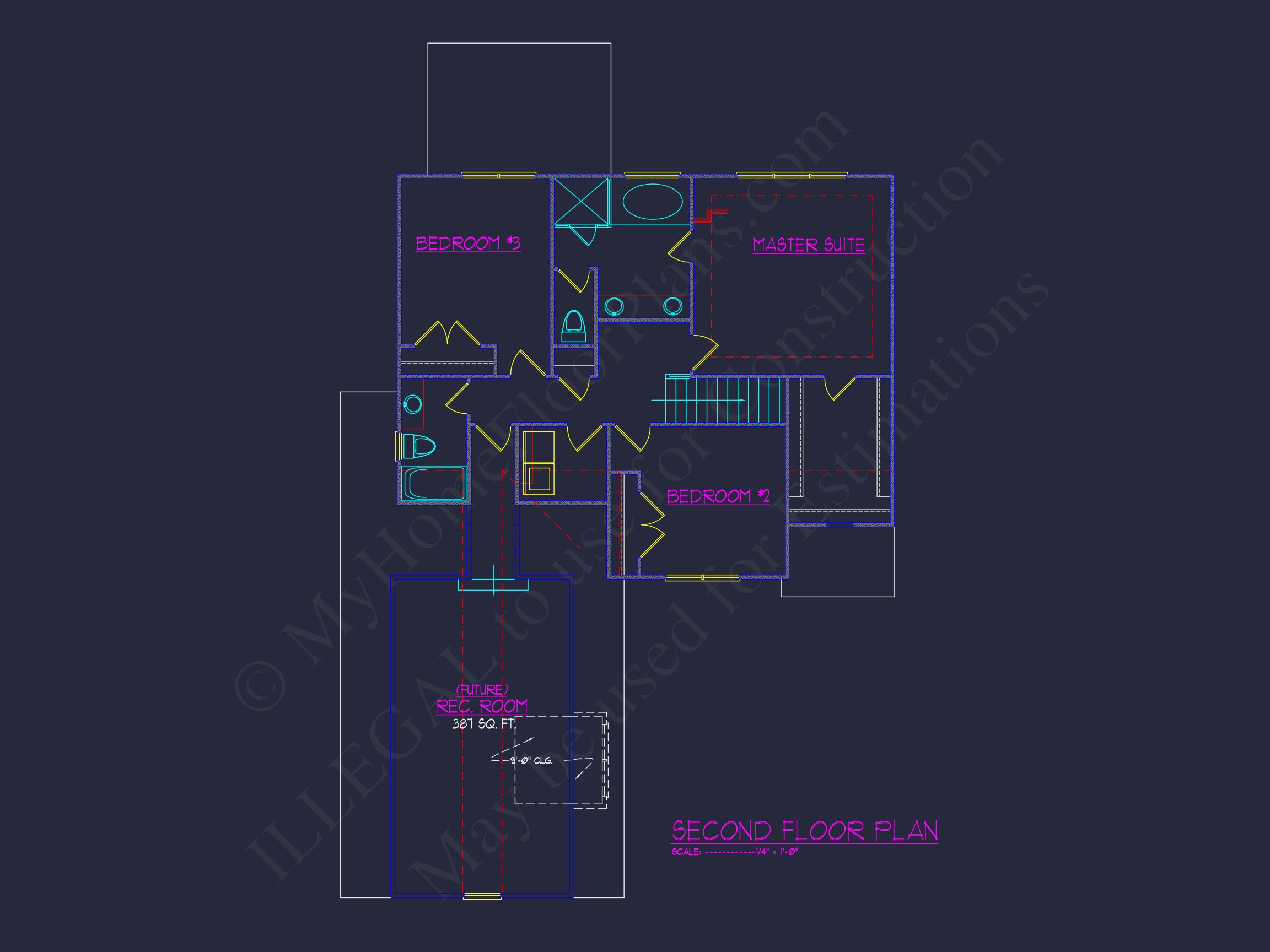 Beautiful CAD house Plan: 4 Bedroom Floor Plan with Designs