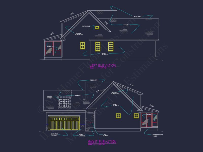 Beautiful CAD house Plan: 4 Bedroom Floor Plan with Designs